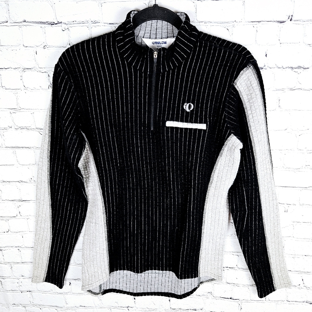 PEARL IZUMI | wool blend warm ⅓ zip long sleeve cycling jersey top